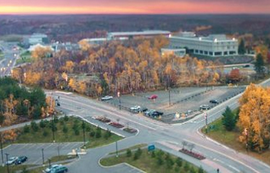 An aerial view of Laurentian University's campus